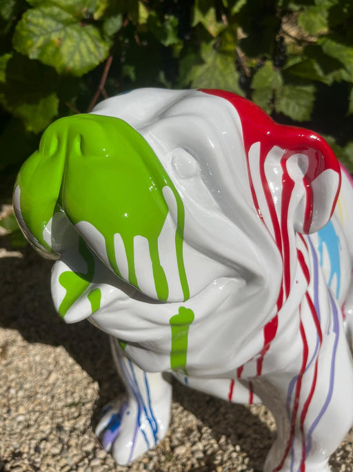 🔥 OFFRE LIMITÉE - Statue BULLDOG UK 30cm - WHITE TRASH 🔥 - MUZZANO