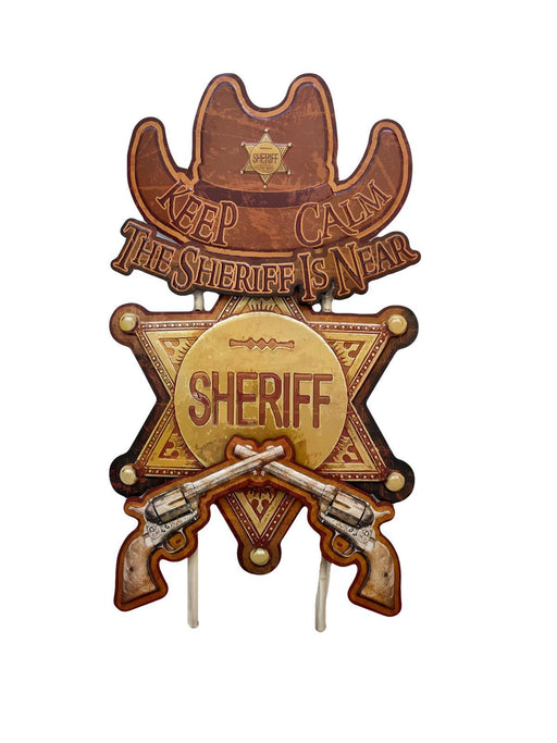 PANNEAU 3D MÉTAL SHERIFF 75x45 CM - PANNEAU DECO - MUZZANO