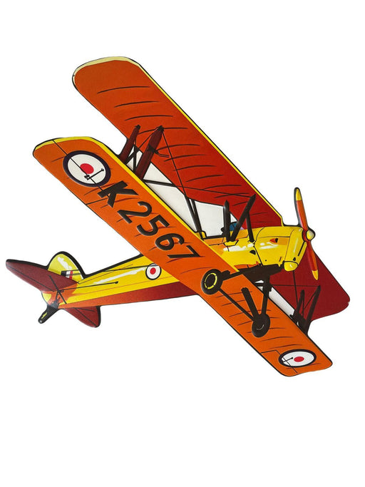 PLAQUE 3D MÉTAL AVION ORANGE 45x50CM - PLAQUE 3D DECO MURAL - MUZZANO