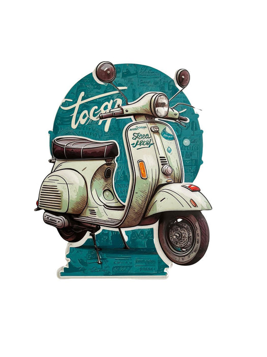 PLAQUE 3D MÉTAL SCOOT 45x40 CM - PLAQUE DECO - MUZZANO