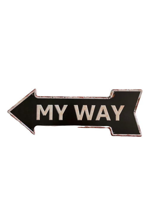 PLAQUE FLECHE MÉTAL MY WAY 45x15 CM - PLAQUE DECORATIVE - MUZZANO