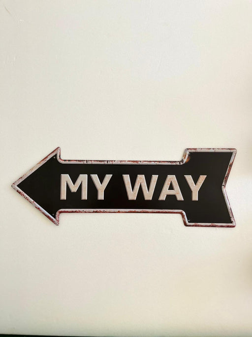 PLAQUE FLECHE MÉTAL MY WAY 45x15 CM - PLAQUE DECORATIVE - MUZZANO