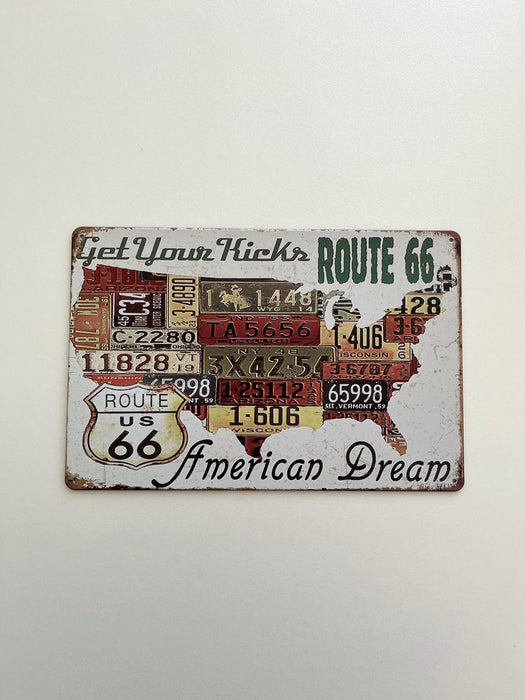 PLAQUE MÉTAL AMERICAN DREAM 30X20 CM - PLAQUE DECORATIVE - MUZZANO