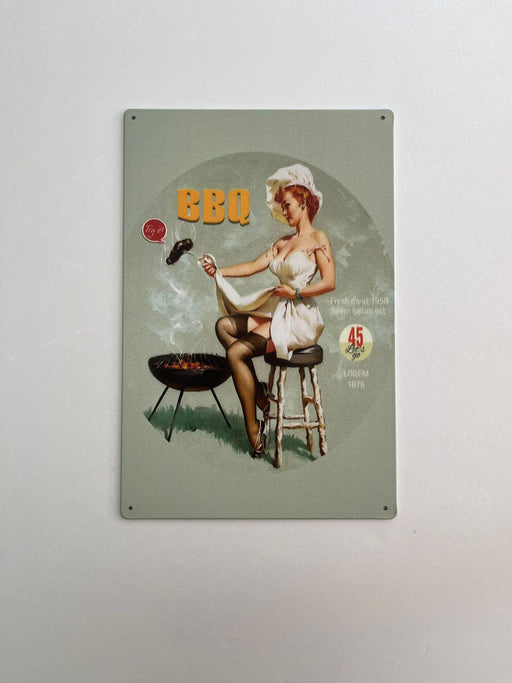 PLAQUE MÉTAL BARBECUE 30X20 CM - PLAQUE DECORATIVE - MUZZANO