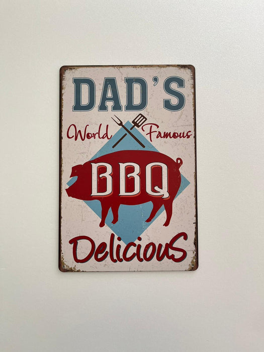 PLAQUE MÉTAL BBQ 30X20 CM - PLAQUE DECORATIVE - MUZZANO