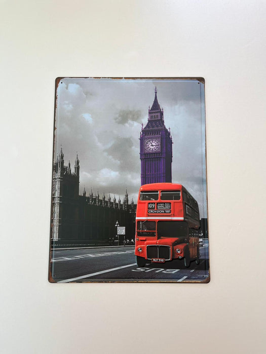 PLAQUE MÉTAL BIG BEN 30X40 CM - PLAQUE DECORATIVE - MUZZANO