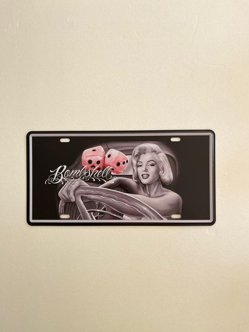 PLAQUE MÉTAL BOMBSHELL 15x30 CM - PLAQUE DECORATIVE - MUZZANO