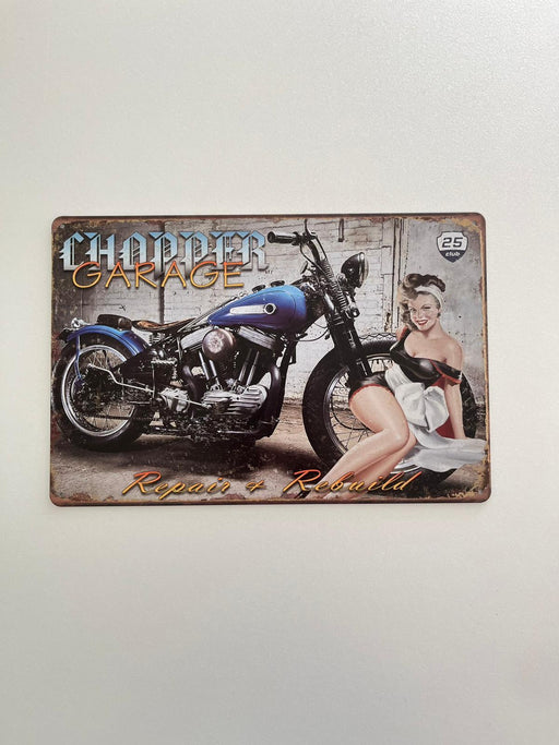 PLAQUE MÉTAL CHOPPER 30X20 CM - PLAQUE DECORATIVE - MUZZANO