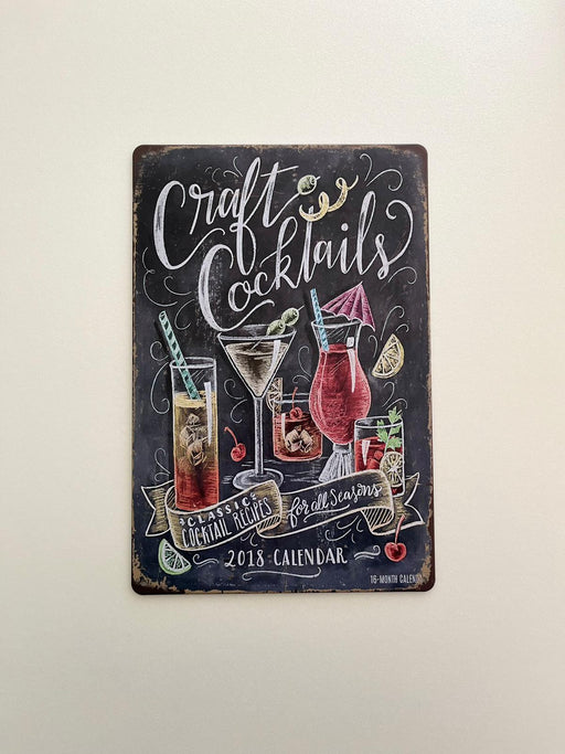 PLAQUE MÉTAL COCKTAILS 30X20 CM - PLAQUE DECORATIVE - MUZZANO