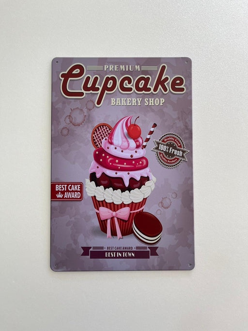 PLAQUE MÉTAL CUPCAKE 30X20 CM - PLAQUE DECORATIVE - MUZZANO