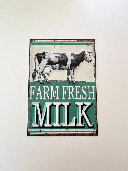 PLAQUE MÉTAL MILK 30X40 CM - PLAQUE DECORATIVE - MUZZANO