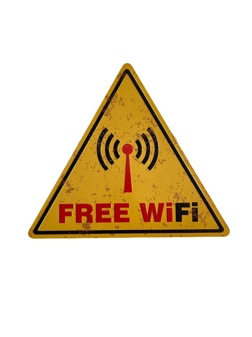 PLAQUE TRIANGLE MÉTAL WIFI 30x35 CM - PLAQUE DECORATIVE - MUZZANO