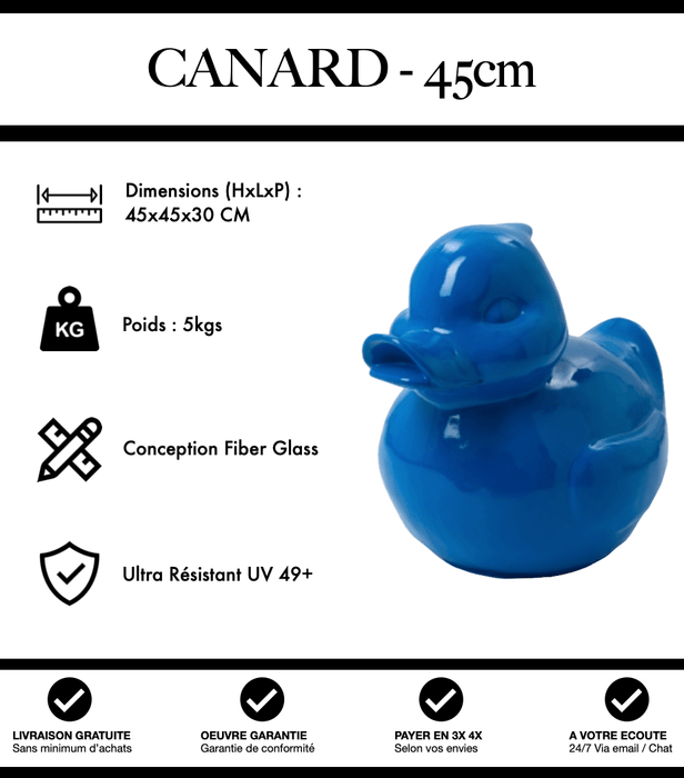 Sculpture Canard Resine 45cm Statue - Bleu Foncé - MUZZANO