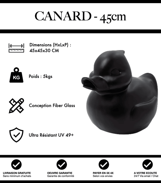 Sculpture Canard Resine 45cm Statue - Noir - MUZZANO