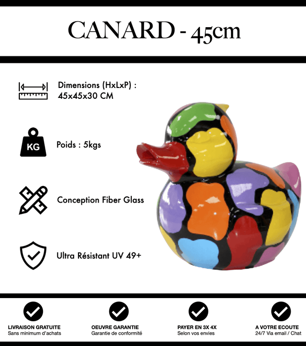 Sculpture Canard Resine 45cm Statue - Puzzle - MUZZANO