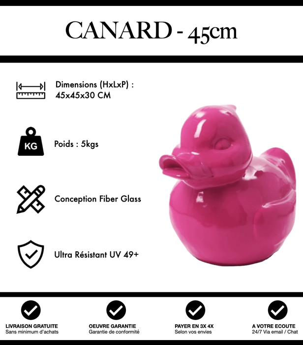 Sculpture Canard Resine 45cm Statue - Rose - MUZZANO