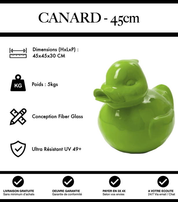 Sculpture Canard Resine 45cm Statue - Vert Clair - MUZZANO