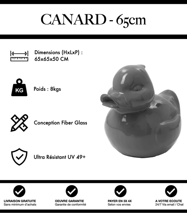 Sculpture Canard Resine 65cm Statue - Gris - MUZZANO