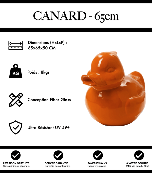 Sculpture Canard Resine 65cm Statue - Orange - MUZZANO