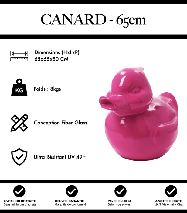 Sculpture Canard Resine 65cm Statue - Rose - MUZZANO