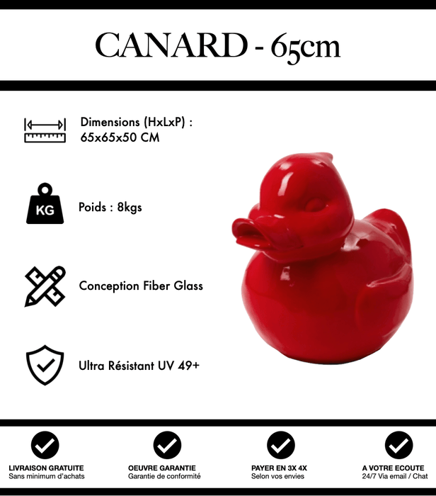 Sculpture Canard Resine 65cm Statue - Rouge - MUZZANO