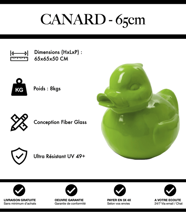 Sculpture Canard Resine 65cm Statue - Vert Clair - MUZZANO