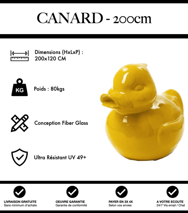 Sculpture Canard Resine XXXL 200cm Statue - Jaune - MUZZANO