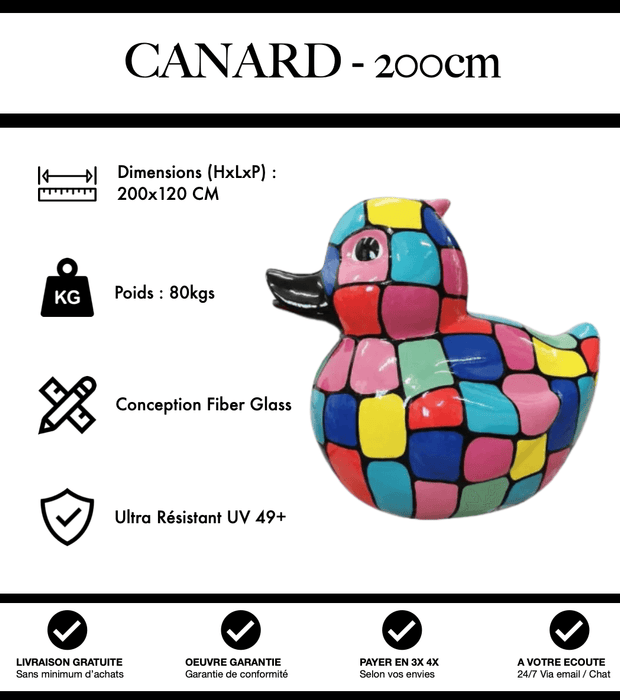 Sculpture Canard Resine XXXL 200cm Statue - Puzzle - MUZZANO