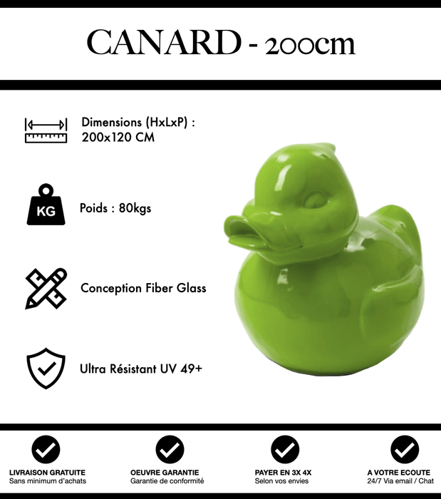 Sculpture Canard Resine XXXL 200cm Statue - Vert Clair - MUZZANO