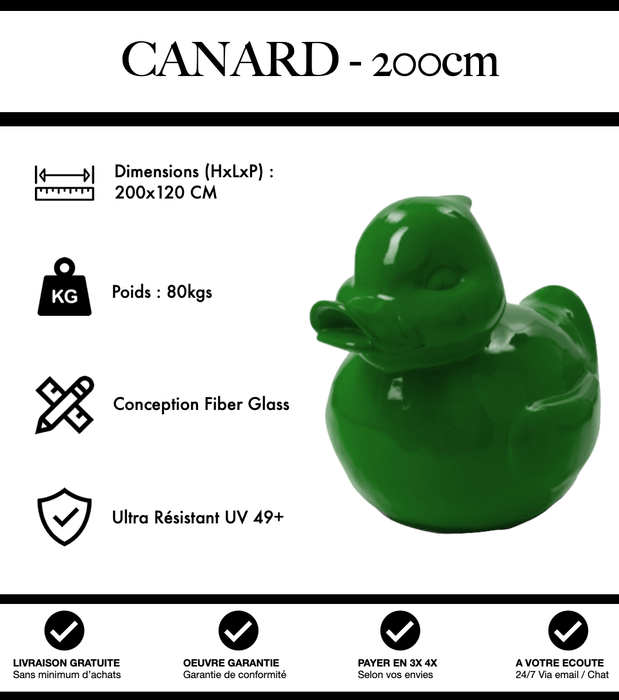 Sculpture Canard Resine XXXL 200cm Statue - Vert Foncé - MUZZANO