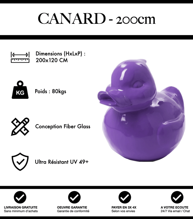 Sculpture Canard Resine XXXL 200cm Statue - Violet - MUZZANO