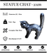 Sculpture Chat Resine 20cm Statue - ARGENT BROSSE - MUZZANO