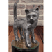 Sculpture Chat Resine 45cm Statue - Silver + - MUZZANO