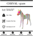 Sculpture Cheval Resine XL 150cm Statue - White Trash - MUZZANO