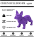 Sculpture Chien Bulldog FR Resine 45cm Statue - VIOLET - MUZZANO