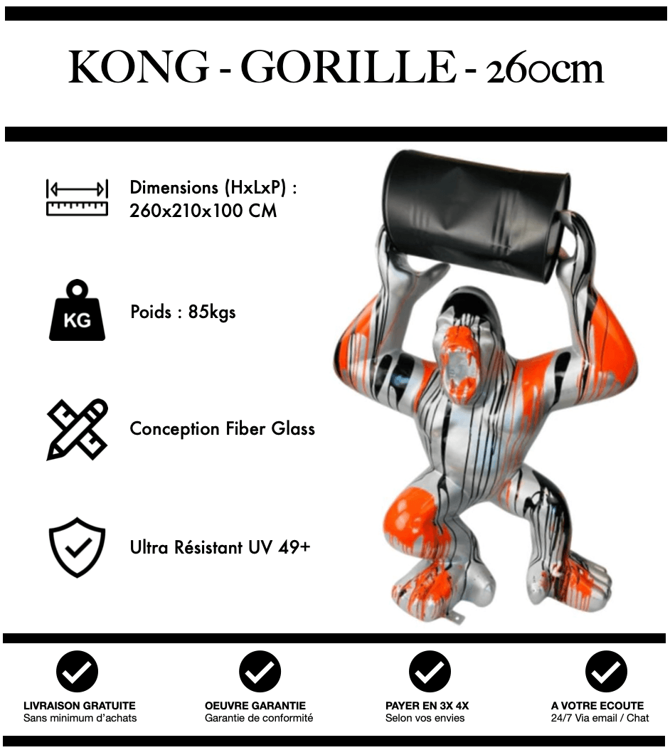 Gorille avec Tonneau 260cm XXXL