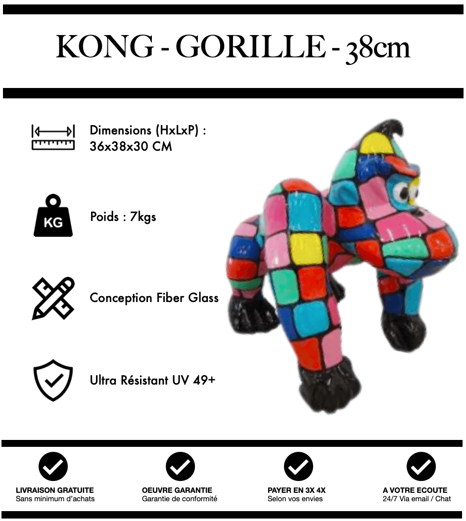 Gorille 4 Pattes Kong 38cm