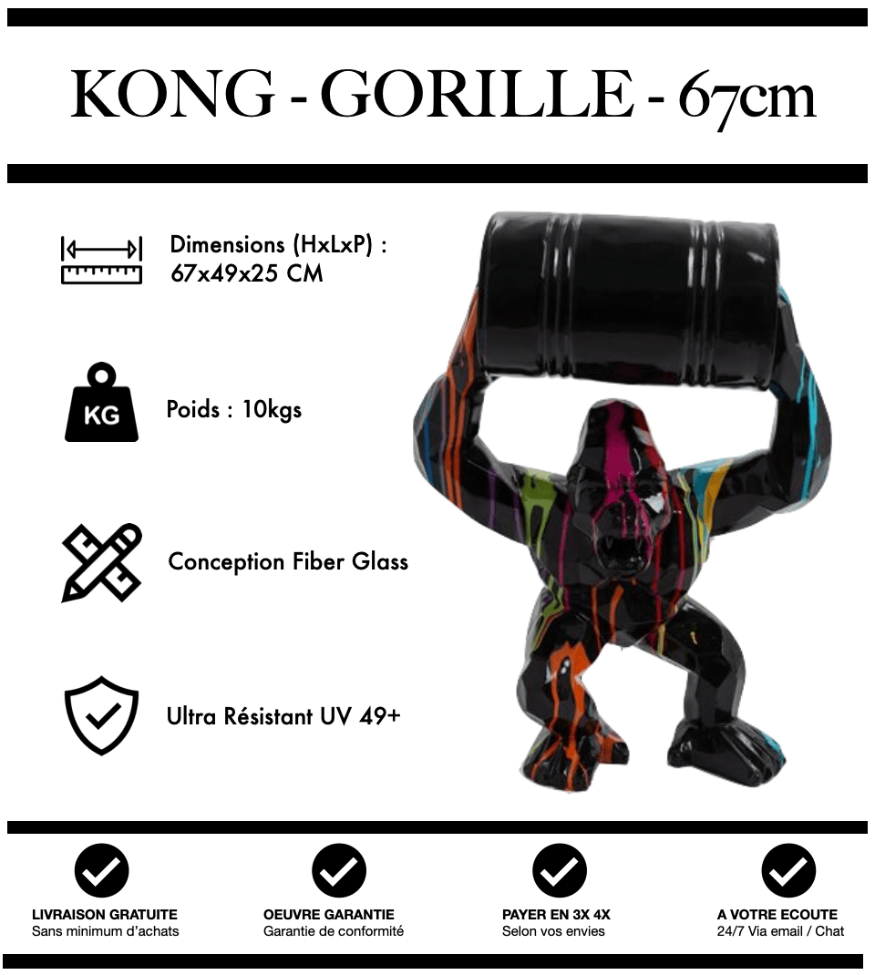 Gorille avec Tonneau Origami 67cm