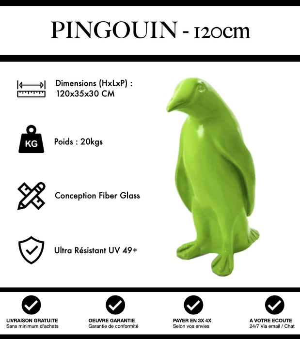 Sculpture Pingouin Resine 120cm Statue - Vert - MUZZANO