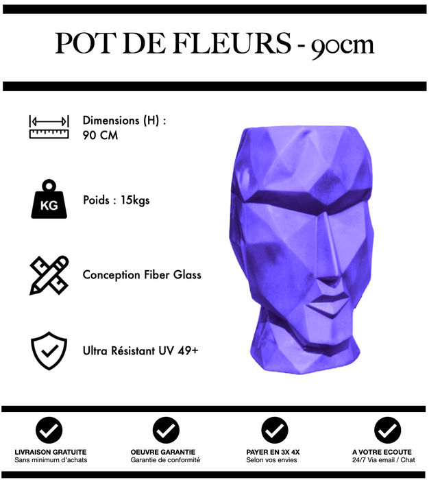 SCULPTURE POT DE FLEURS ORIGAMI - VIOLET - MUZZANO