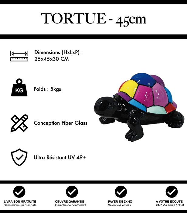 Sculpture Tortue Resine 45cm Statue - Puzzle - MUZZANO